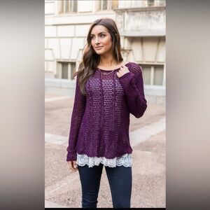 Grace & Lace Purple Knit Sweater